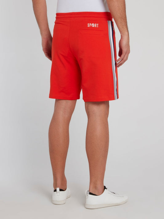 Orange Side Stripe Cotton Shorts