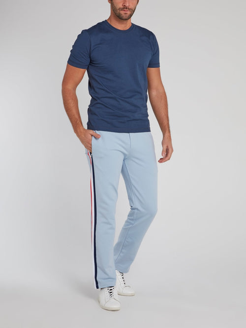 Blue Side Stripe Active Fleece Pants