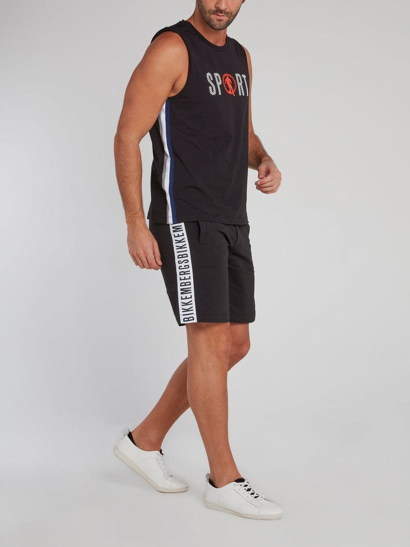 Black Sport Logo Tank Top