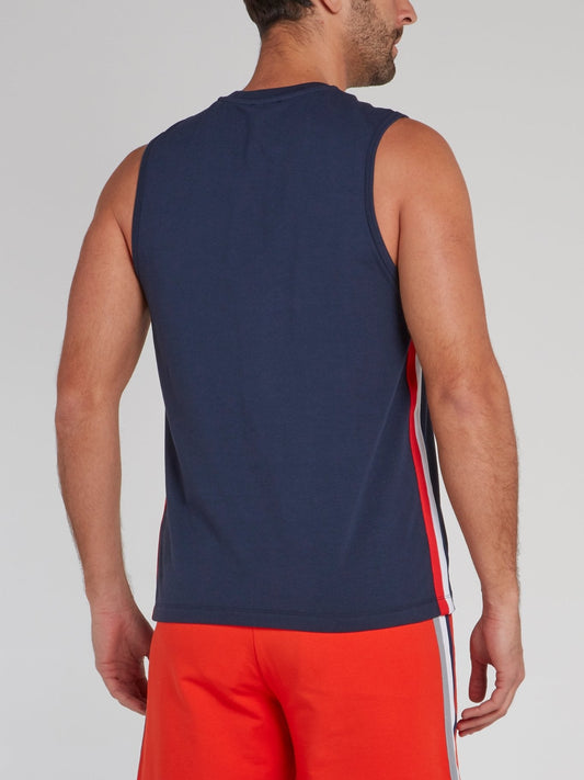 Navy Sport Logo Tank Top