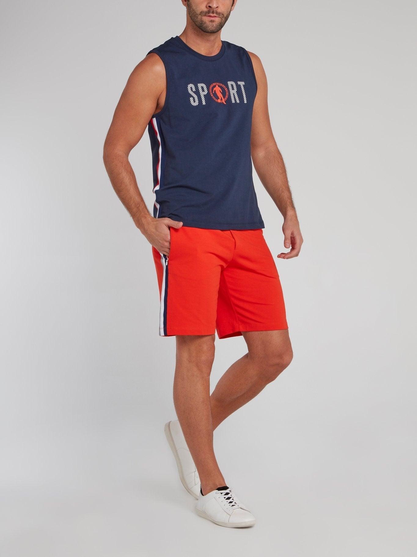 Navy Sport Logo Tank Top