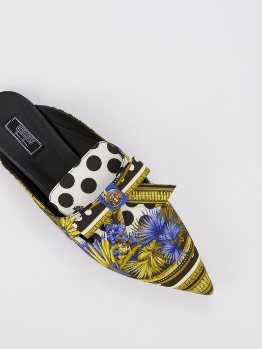 Sabot Jacquard Print Mules