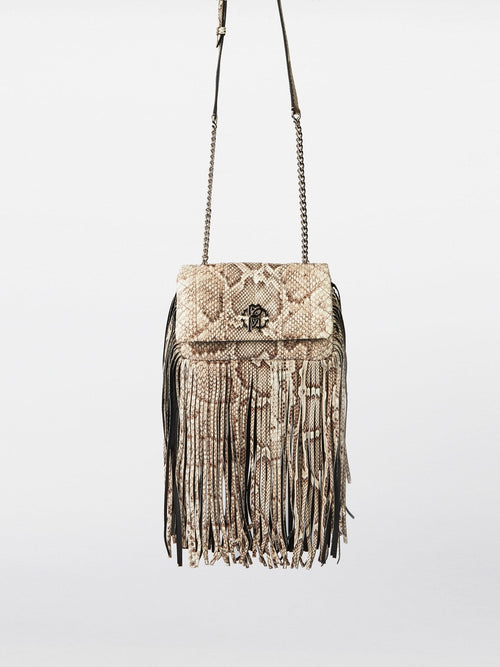 Python Effect Fringe Shoulder Bag