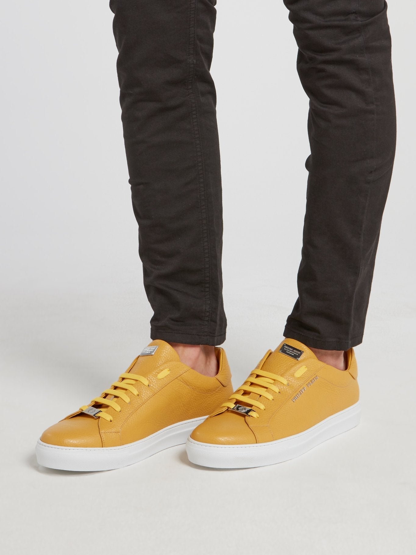 Mustard Low Top Leather Sneakers