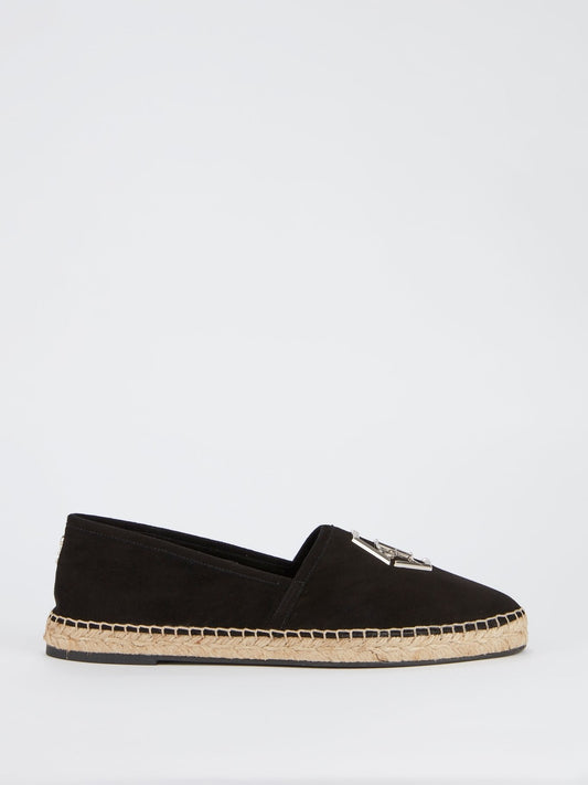 Black Monogram Embellished Espadrilles