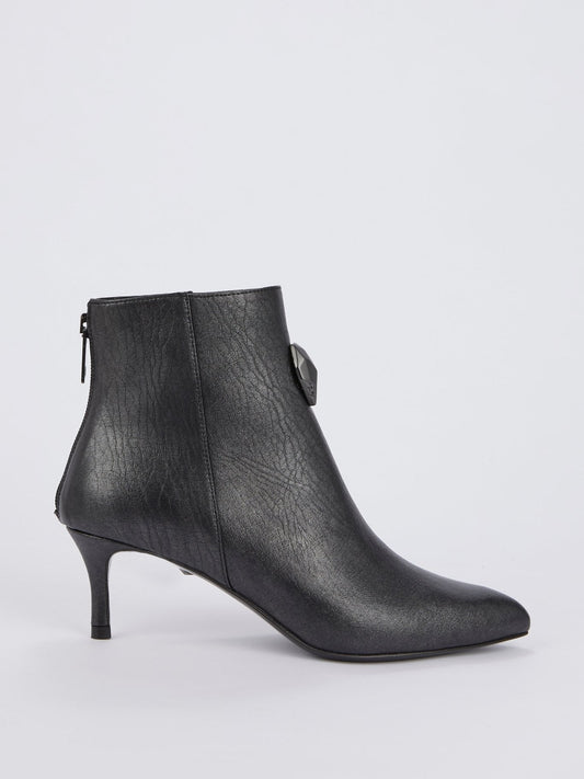 Black Snake Head Ankle Boots