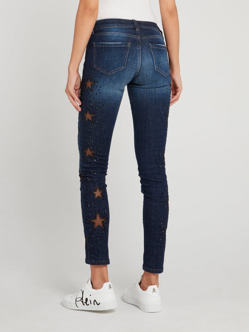 Keira Syll Navy Studded Jeggings