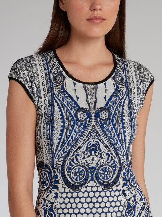 Jacquard Print Bodycon Dress