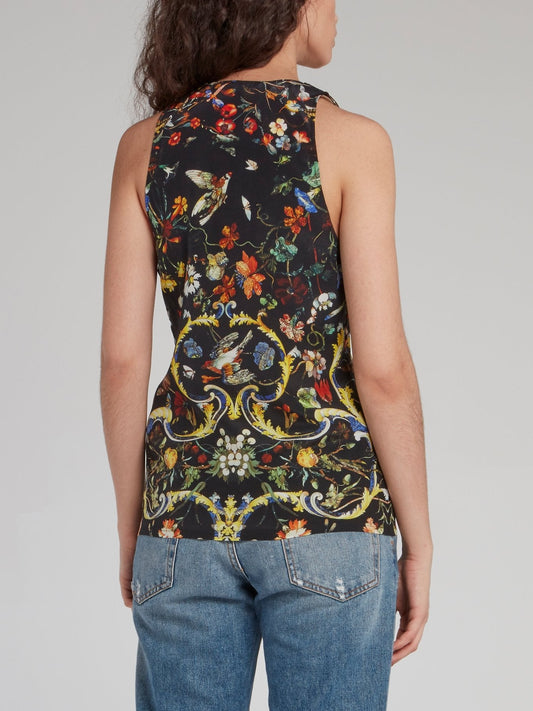 Floral Baroque Print Top