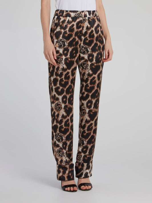 Leopard Print Silk Twin Set