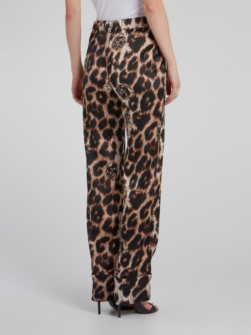 Leopard Print Silk Twin Set