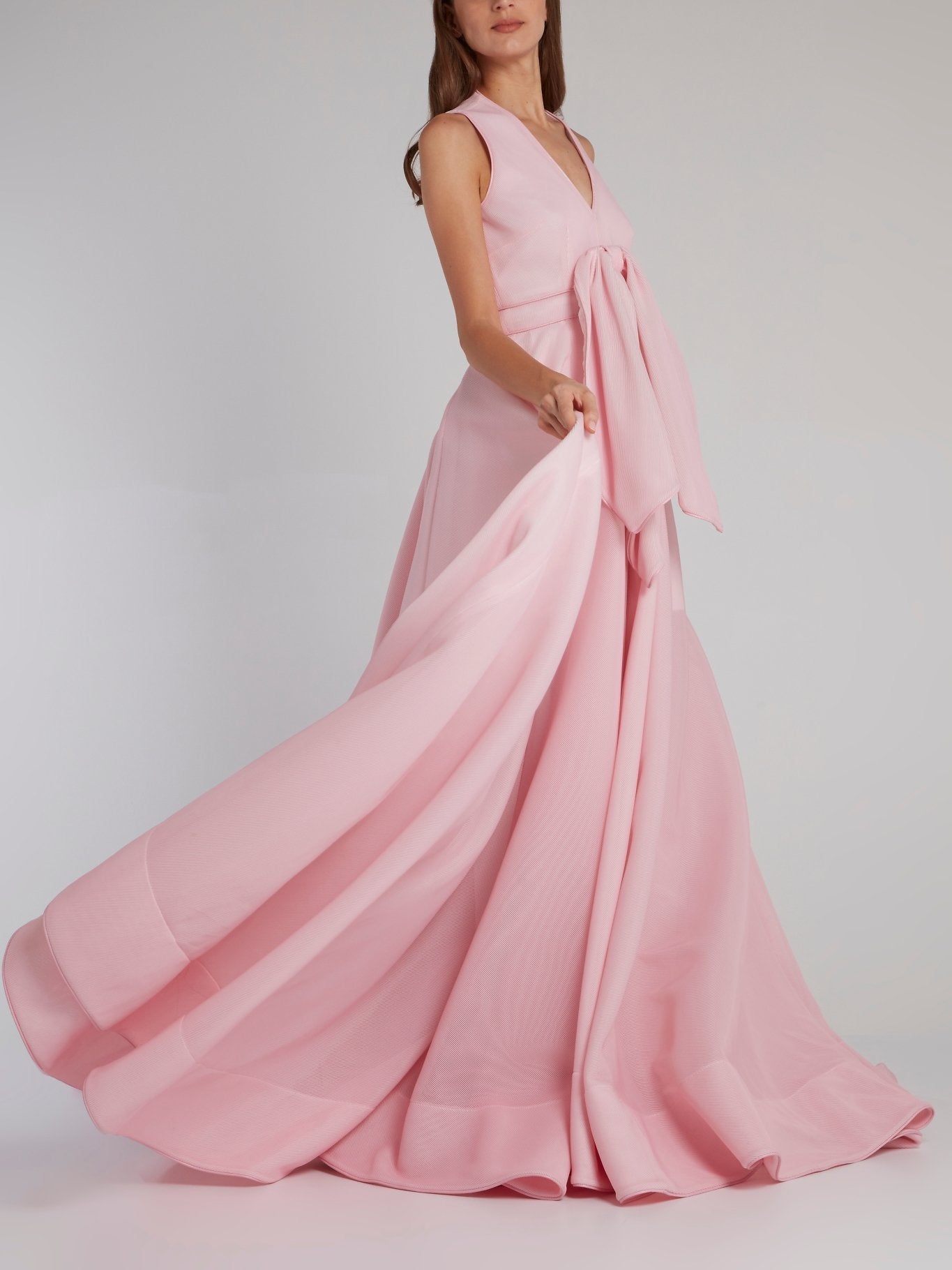 Pink A-Line Ribbon Detail Gown