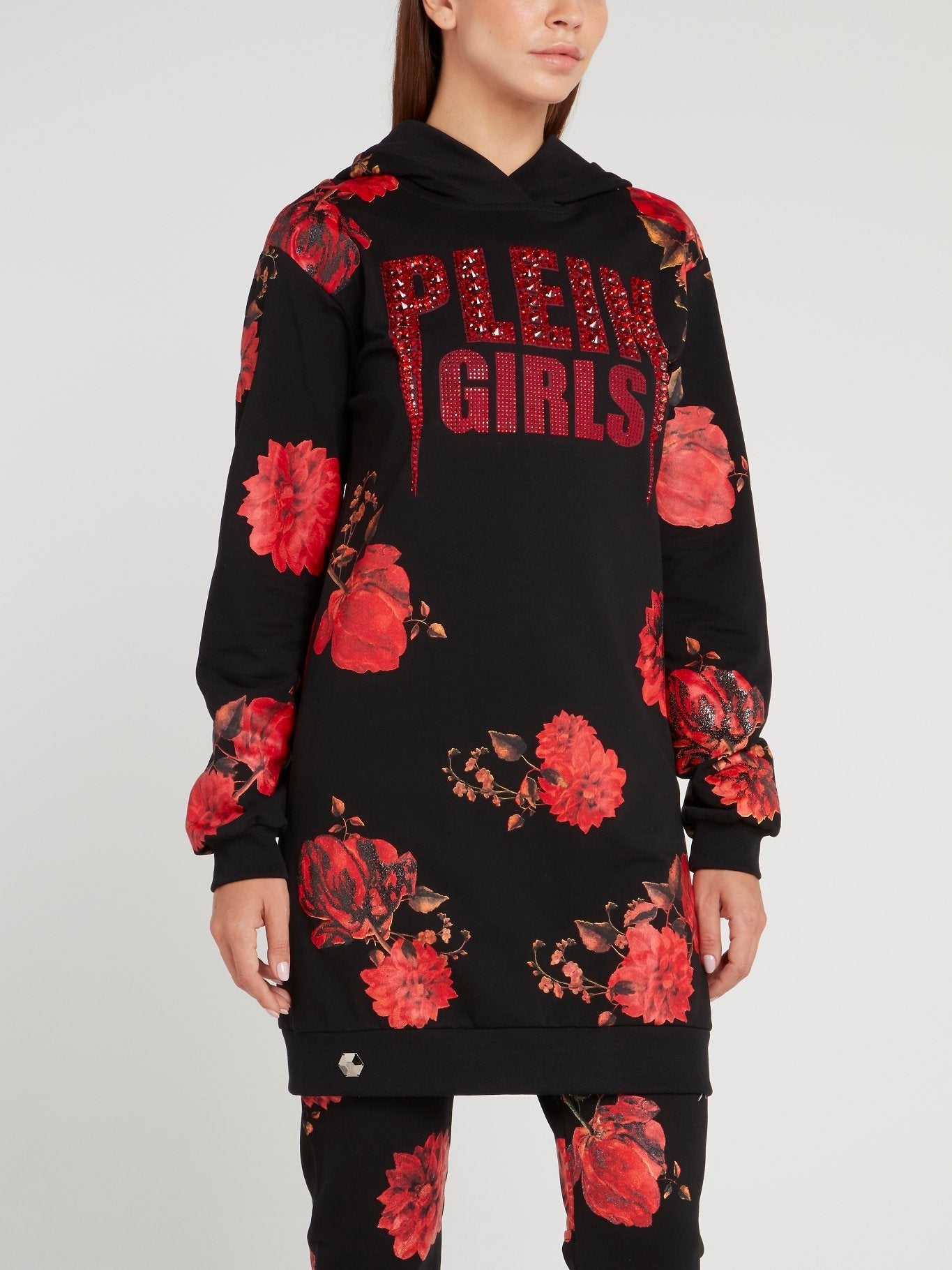 Flower Print Hoodie Sweatshirt