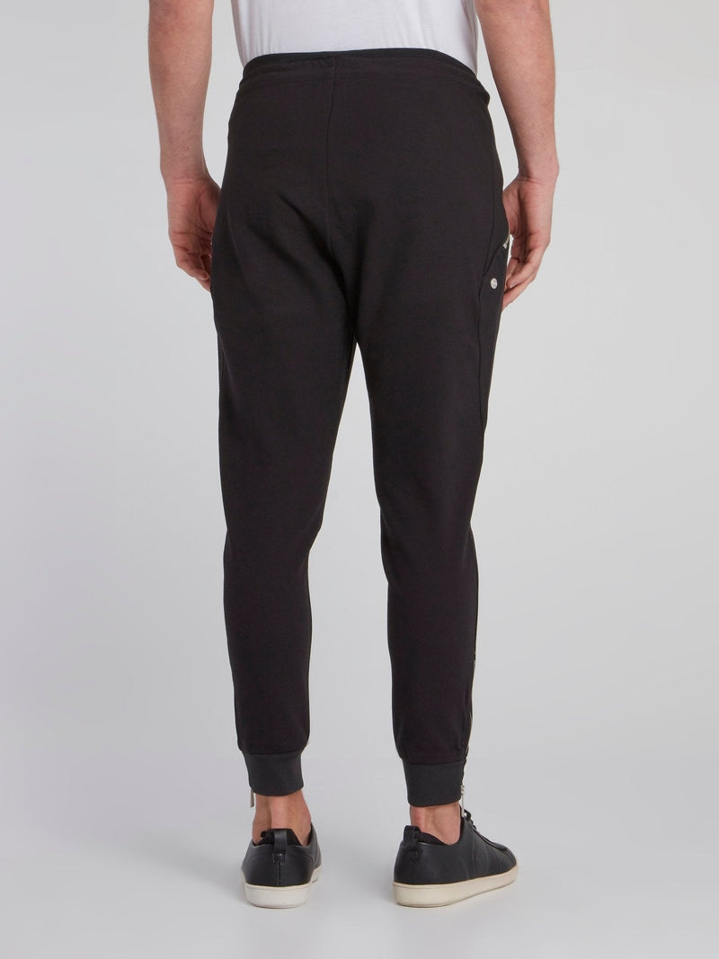 Black Zipper Pocket Sweatpants