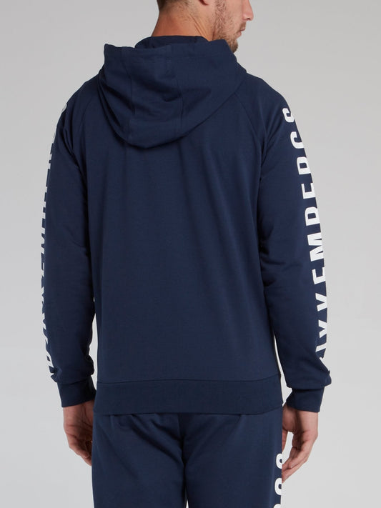 Navy Logo Sleeve Sweat Jacket