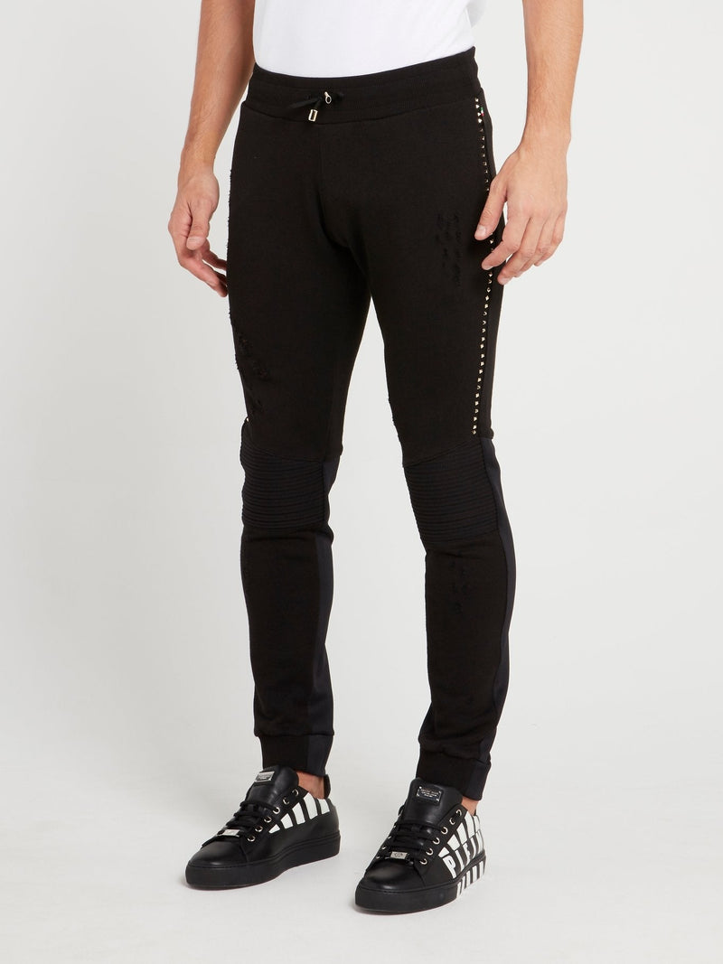 Black Knee Pad Jogging Trousers