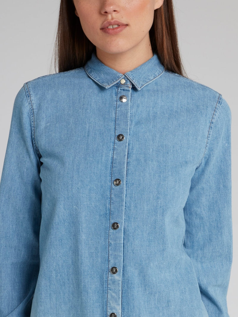 Two Tone Denim Shirt Dress