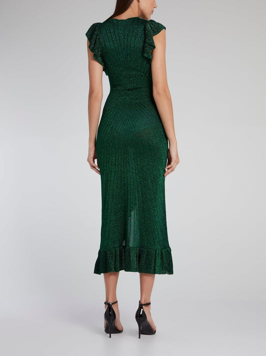 Emerald Frill Hem High Low Dress