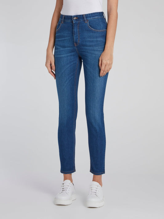 Blue Capri Denim Jeans