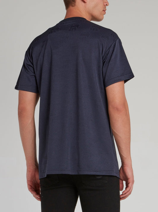 Navy Logo Pinstripe T-Shirt