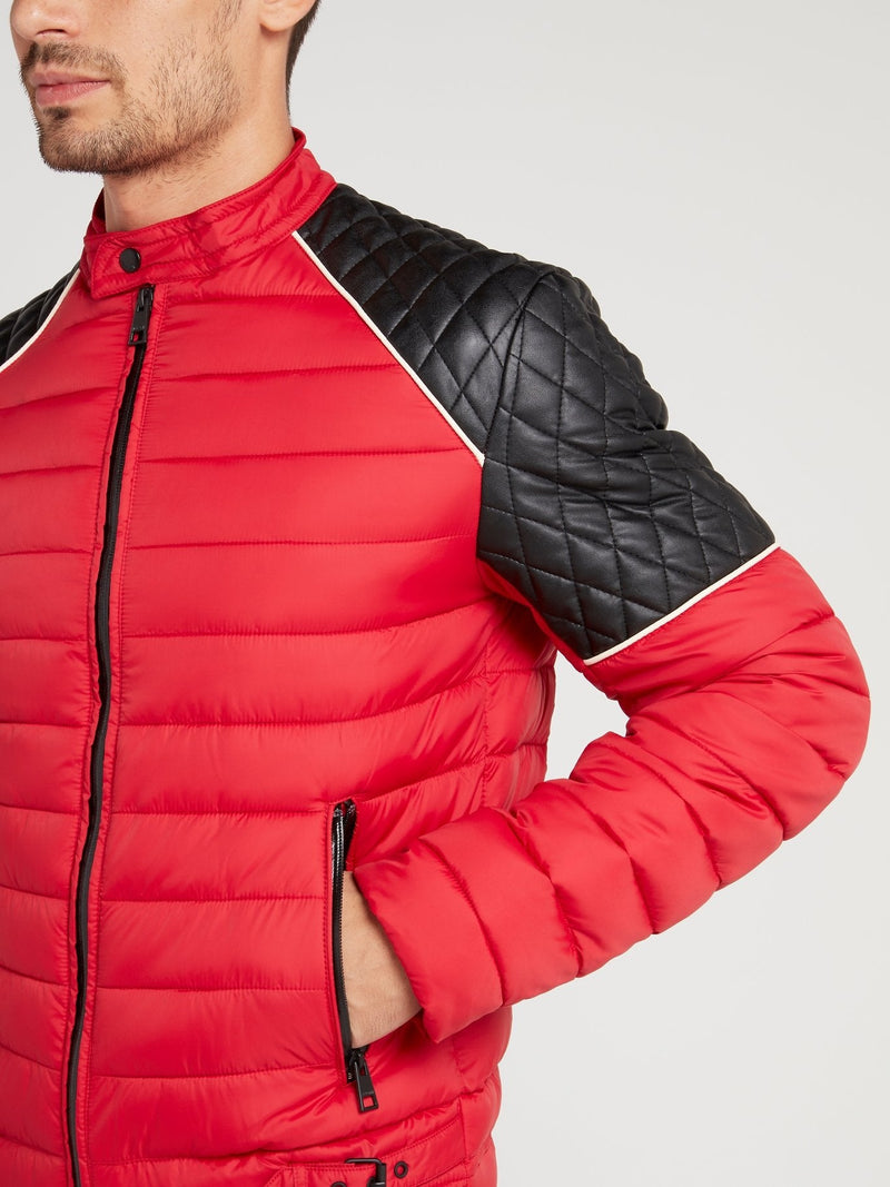 Red Quilted Sports Jacket