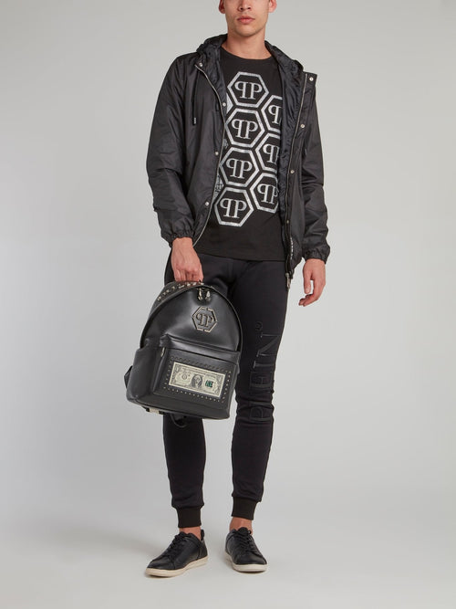 Black Dollar Leather Backpack