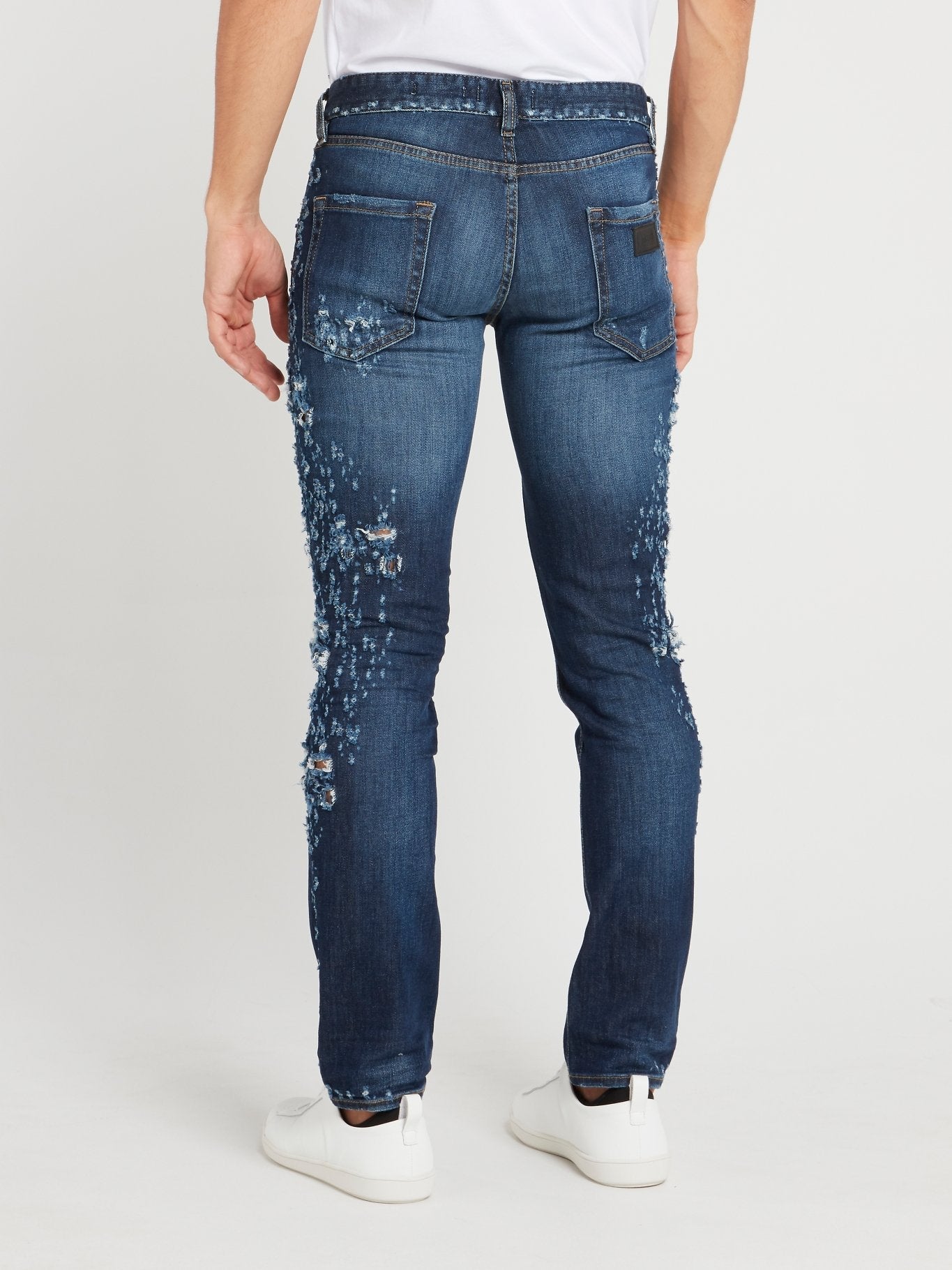 Blue Wash Distressed Jeans