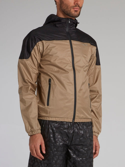 Brown Hooded Track Jacket