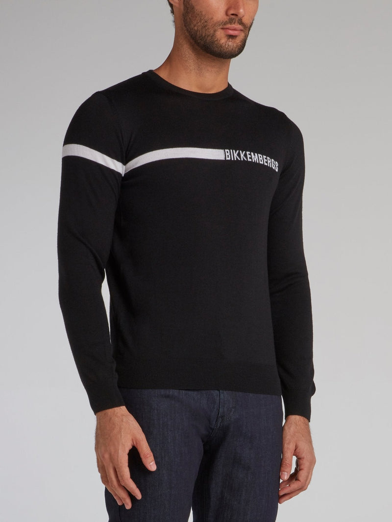 Black Logo Crewneck Sweater