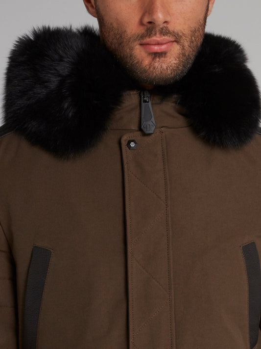 Brown Rear Logo Parka