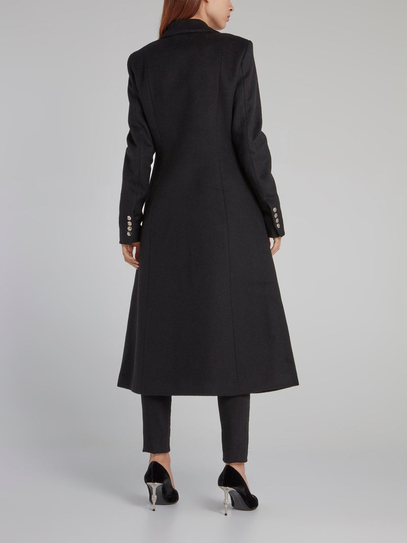 Black Long Reefer Coat