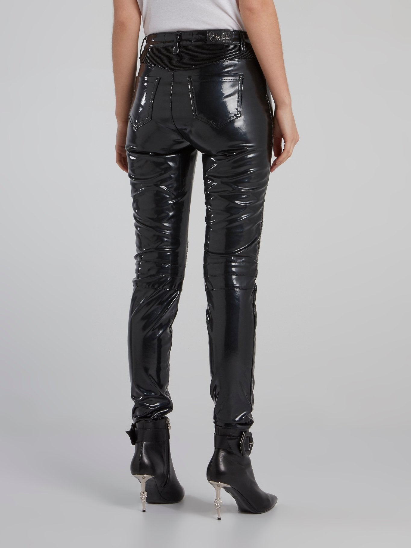 Black Leather Biker Trousers