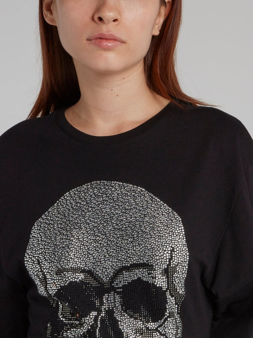 Black Crystal Skull T-Shirt Dress