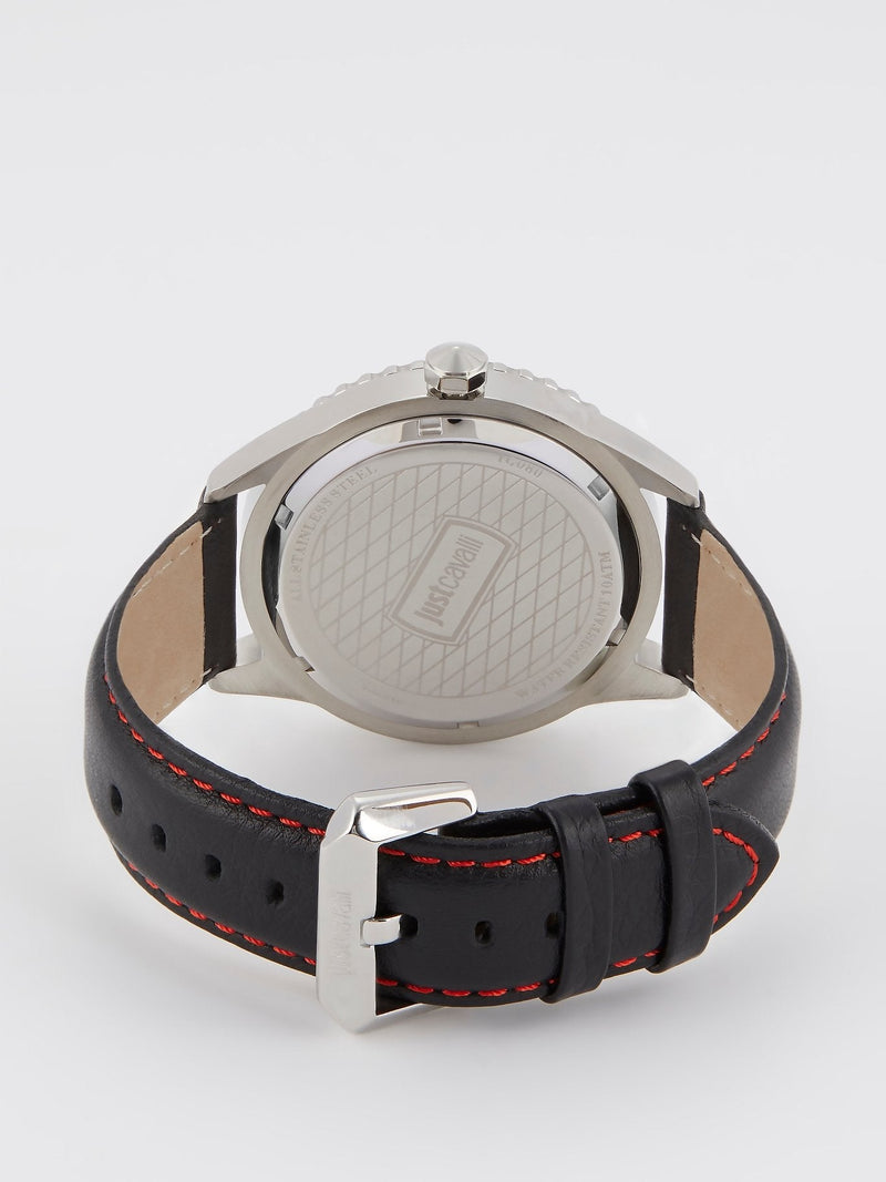 Audace Black Leather Band Watch