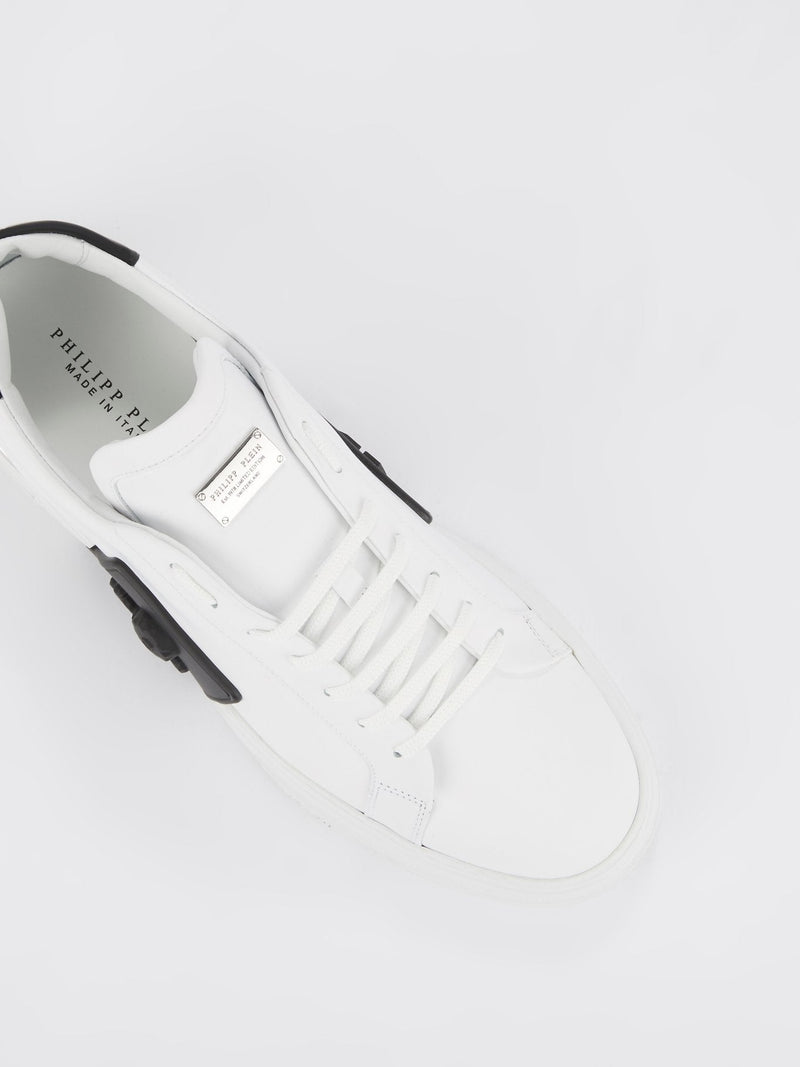 White Low Top Skull Sneakers