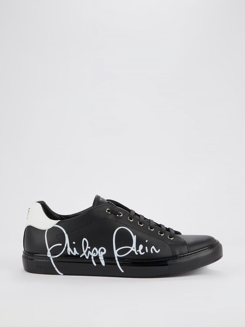 Black Low Top Signature Sneakers