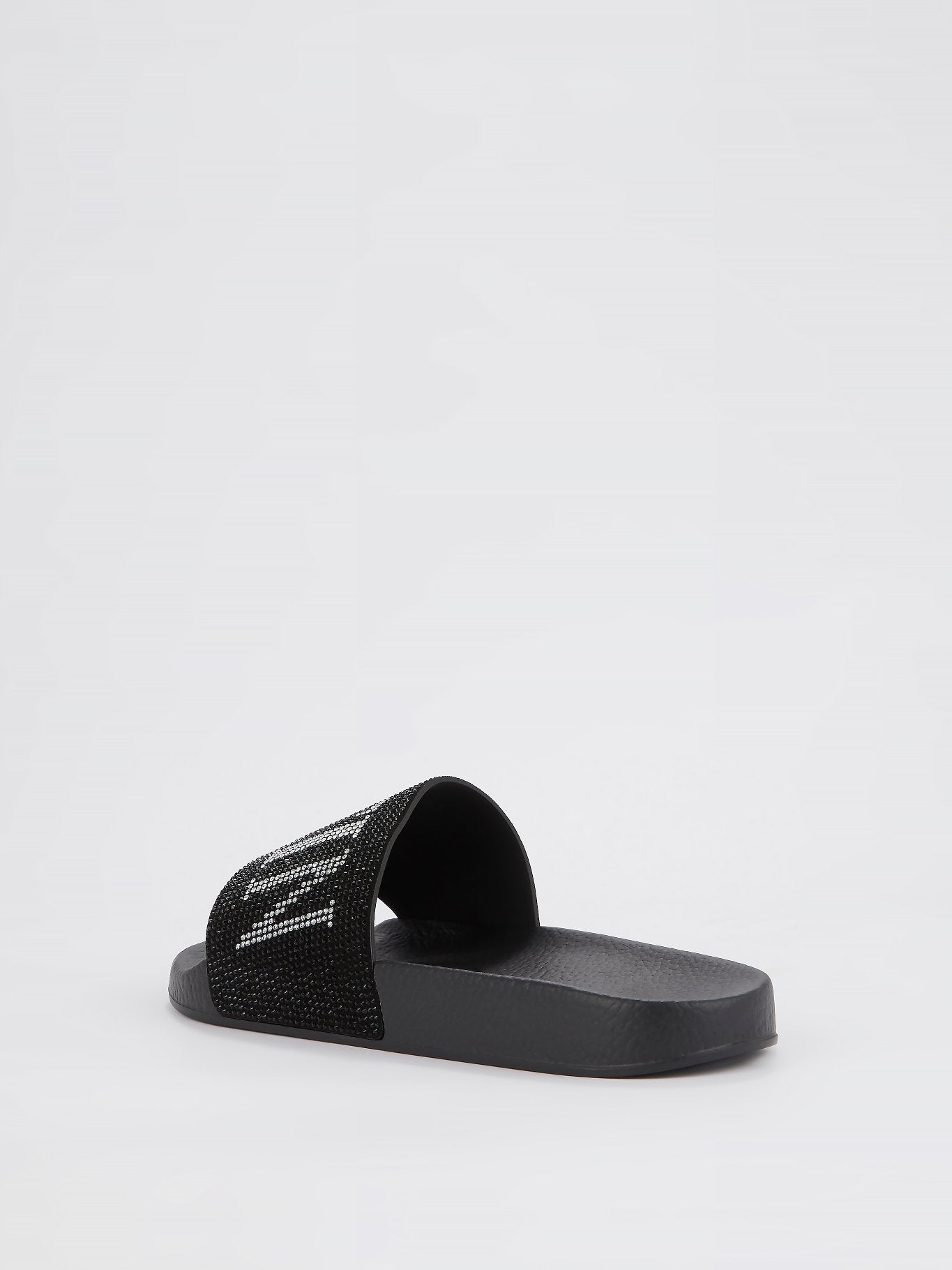 Black Studded Logo Slides