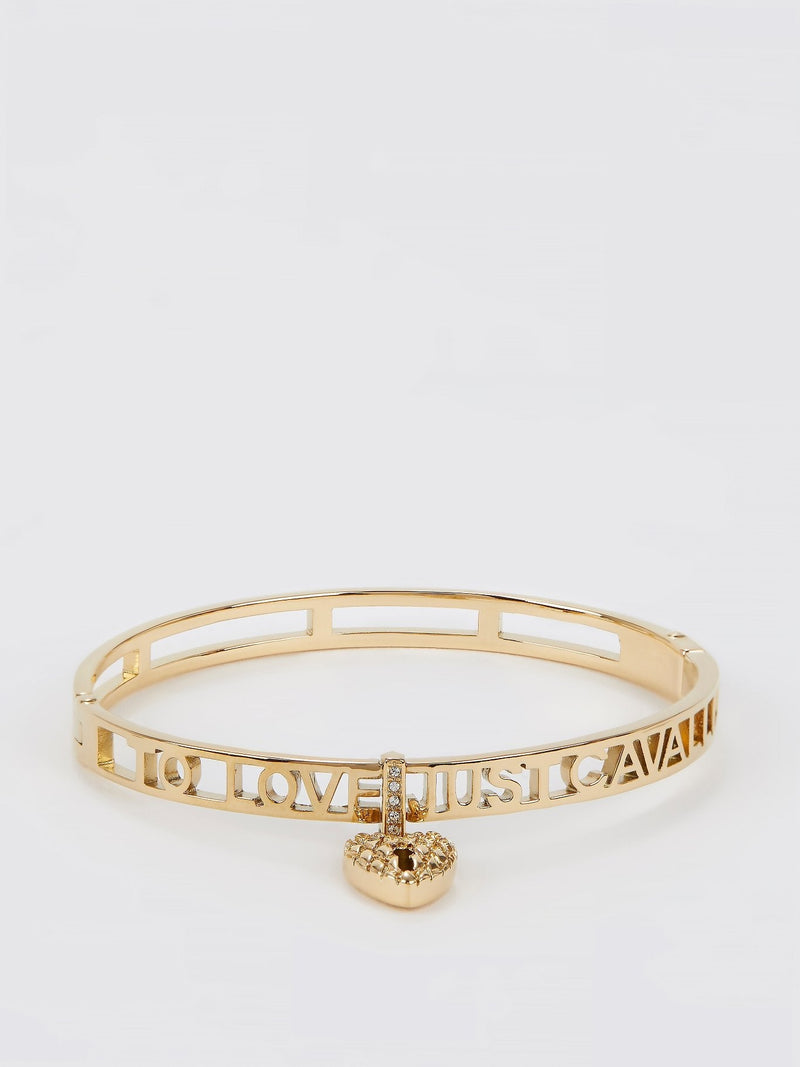 Gold Heart Embellished Bangle