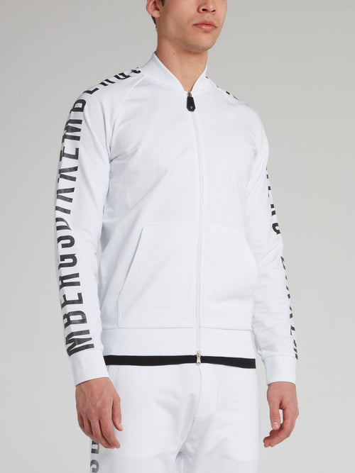 White Logo Sleeve Track Jacket