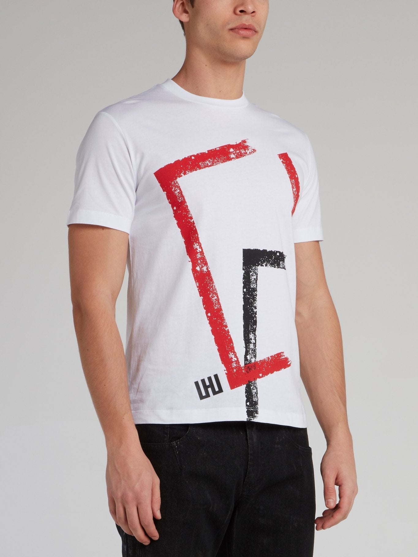 White Street Lines Print T-Shirt