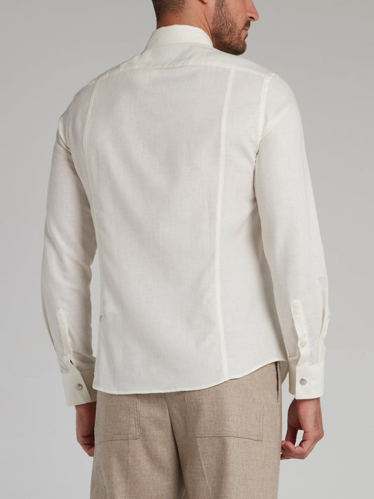 White Button Up Cargo Shirt