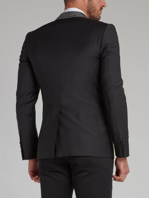 Black Contrast Single Breasted Blazer