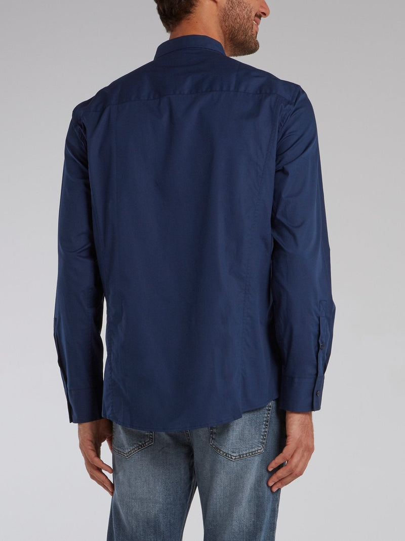 Navy Monogram Appliquéd Shirt