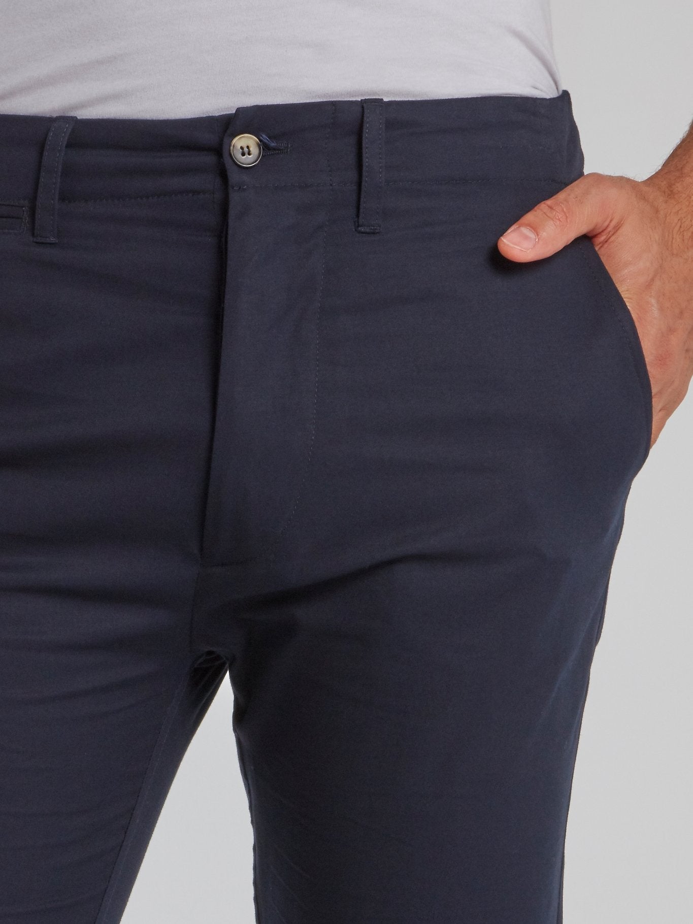 Navy Slim Fit Chino Trousers