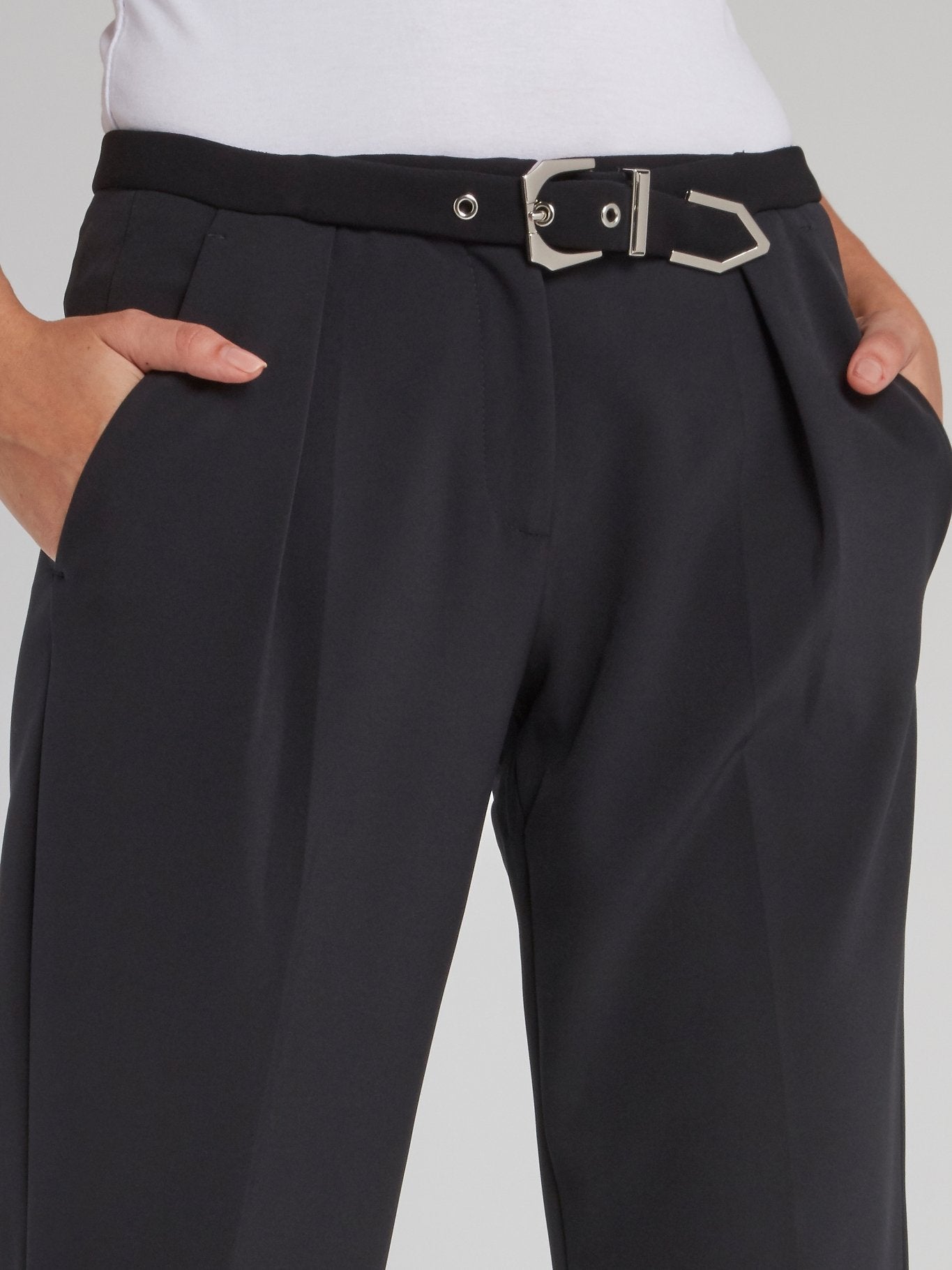 Black Straight Leg Suit Pants