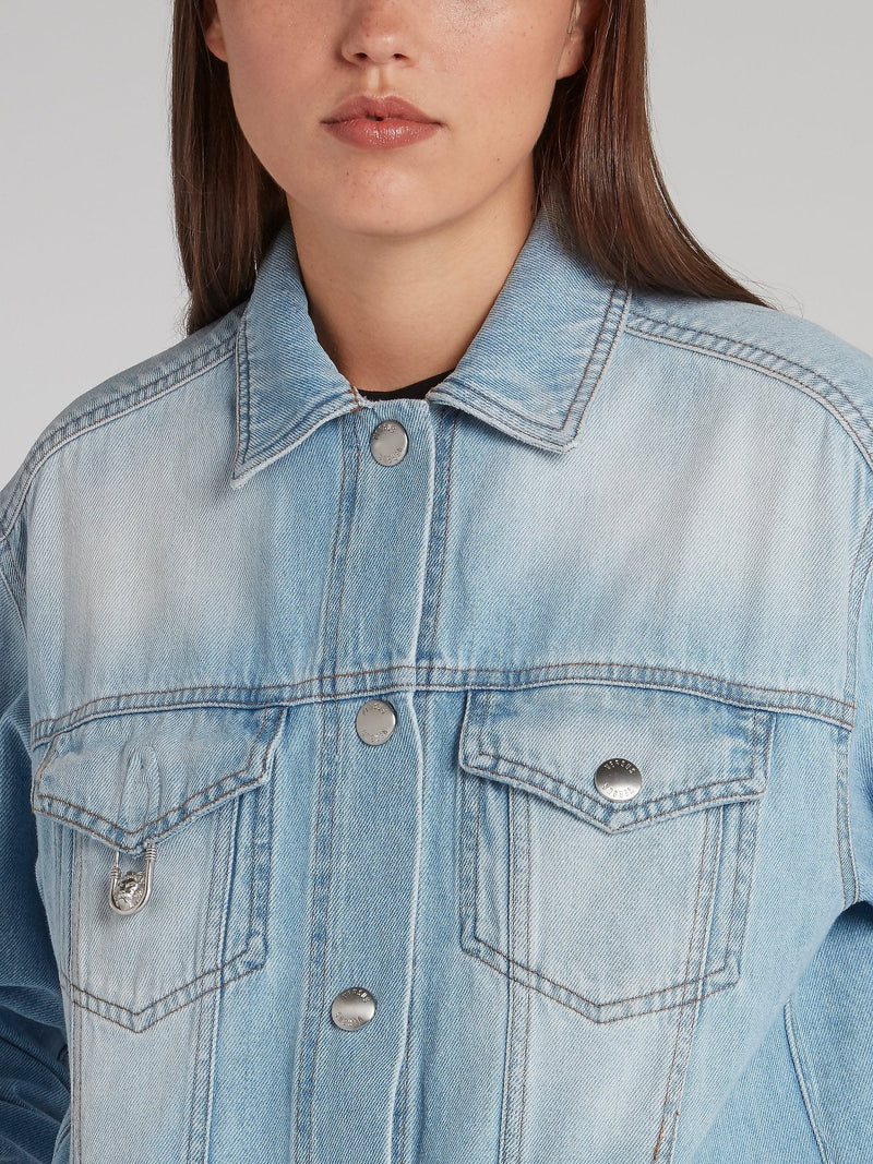 Rear Collage Print Denim Jacket