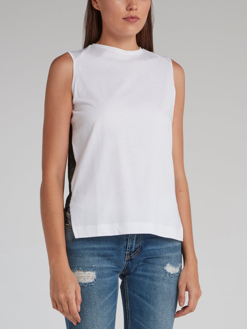 Audrey Net Mesh Panel Cut Off Top