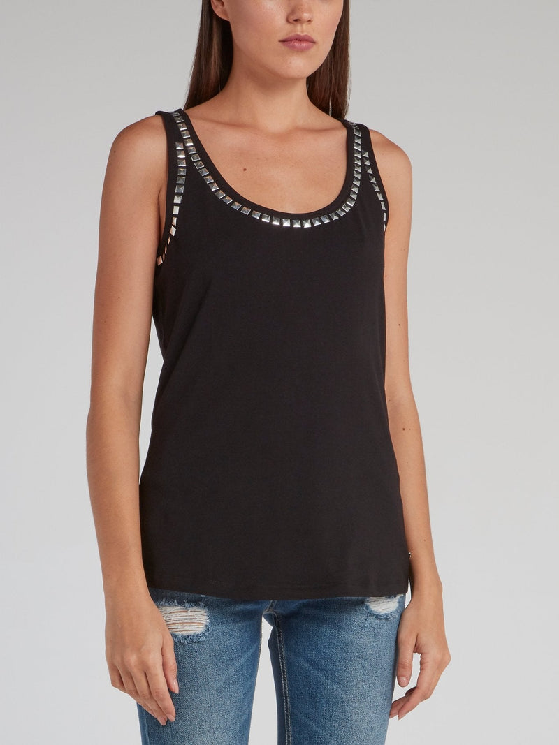 Lisen Black Embellished Vest Top