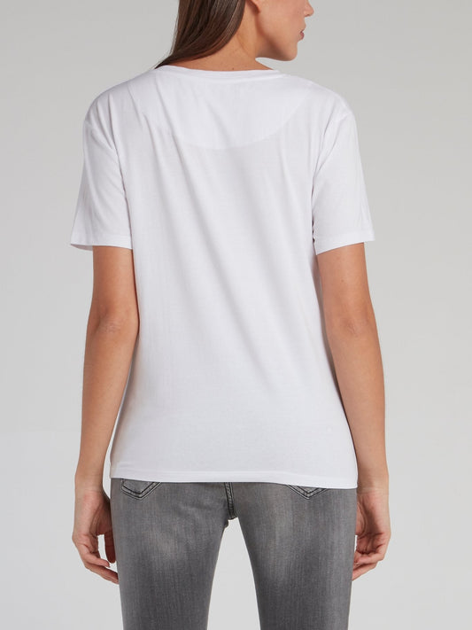 Lorraine White Abstract T-Shirt