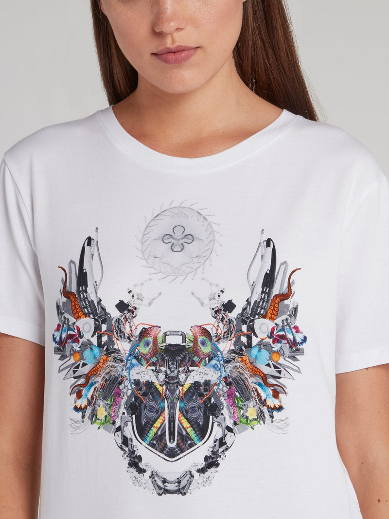 Lorraine White Abstract T-Shirt